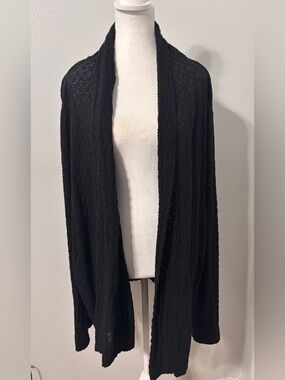 Coldwater Creek Cardigan Sweater Womens Black Plus Size 2X Open Front